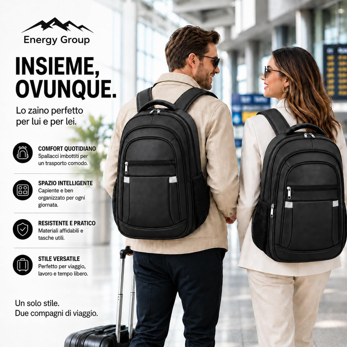 Zaino Unisex 18” – Elegante e Capiente