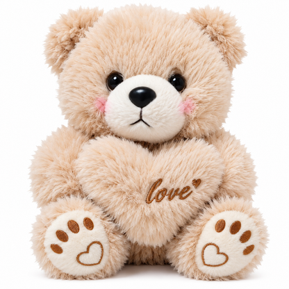 ENERGY GROUP – Orsetto di Peluche Grigio con Cuore – 22 cm – Regalo Romantico