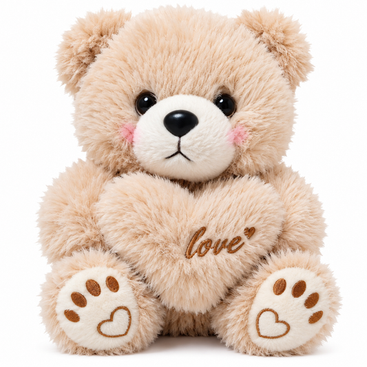 ENERGY GROUP – Orsetto di Peluche Grigio con Cuore – 22 cm – Regalo Romantico