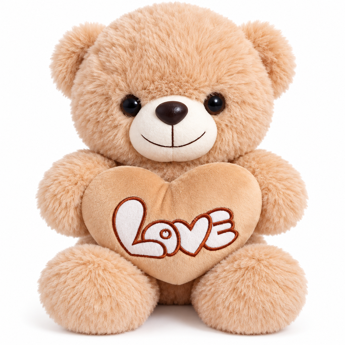 Orsetto di Peluche Energy Group con Cuore LOVE – 23 cm da Seduto – 2 Colori Disponibili (Beige e Rosa) – Morbido Teddy Bear – Idea Regalo per Compleanno e San Valentino