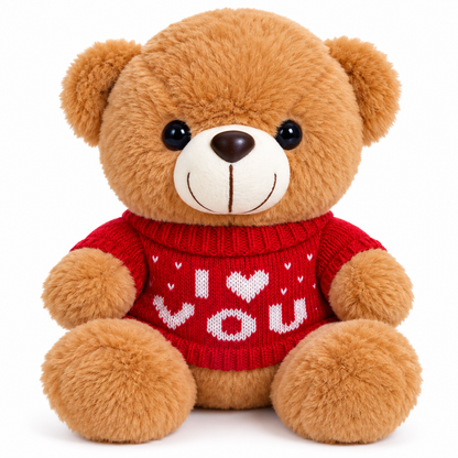 Orsetto di Peluche Energy Group con Maglioncino – 23 cm da Seduto – 3 Colori Disponibili – Morbido Teddy Bear – Idea Regalo per Compleanno e San Valentino