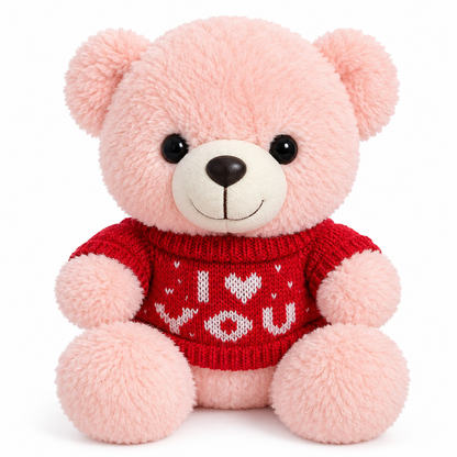 Orsetto di Peluche Energy Group con Maglioncino – 23 cm da Seduto – 3 Colori Disponibili – Morbido Teddy Bear – Idea Regalo per Compleanno e San Valentino