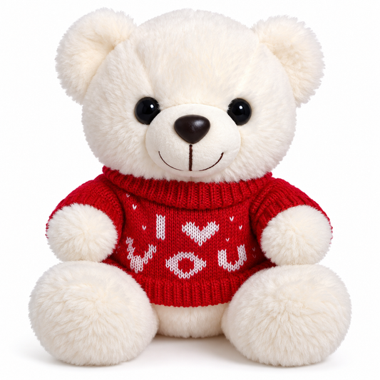 Orsetto di Peluche Energy Group con Maglioncino – 23 cm da Seduto – 3 Colori Disponibili – Morbido Teddy Bear – Idea Regalo per Compleanno e San Valentino
