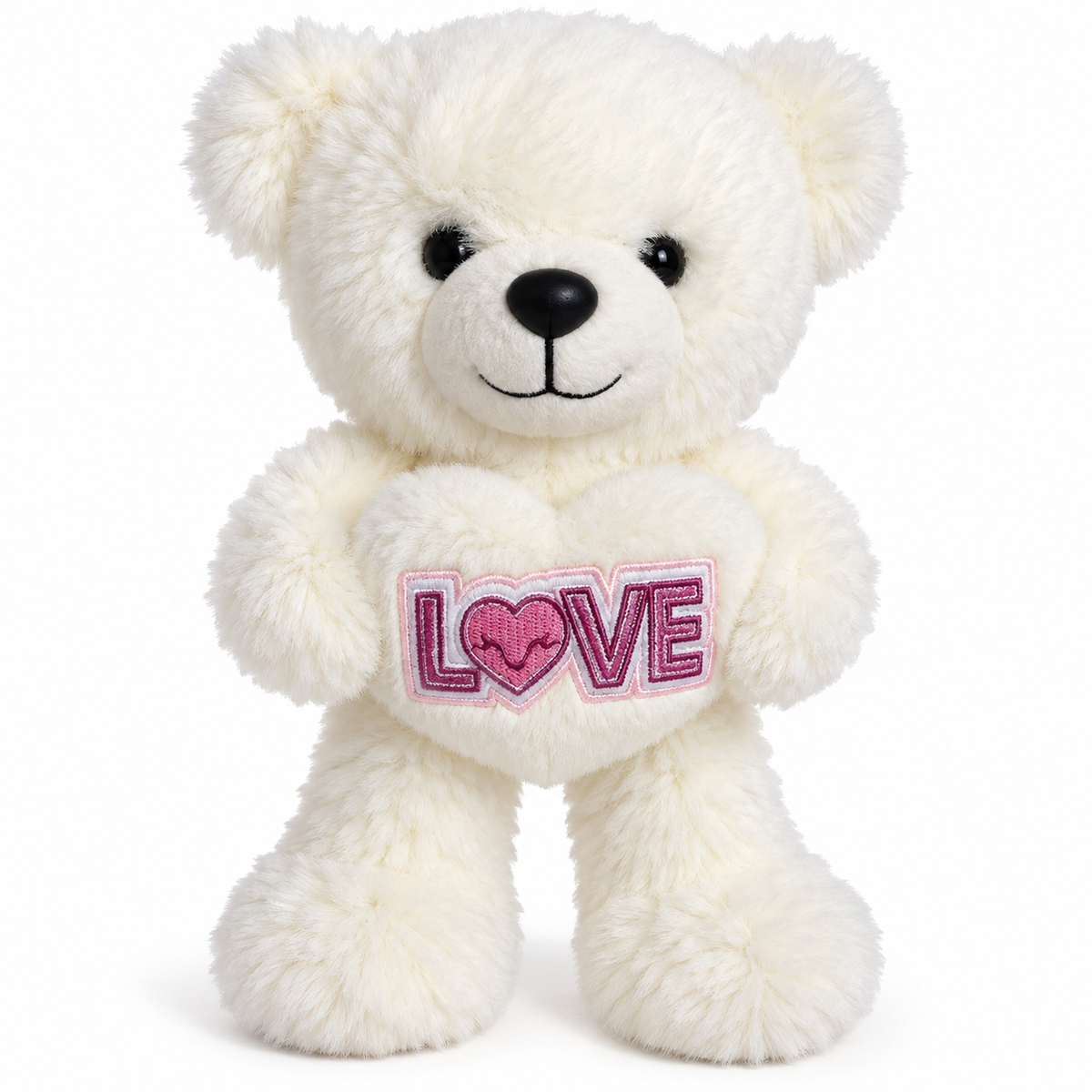 ENERGY GROUP – Orsetto di Peluche Bianco con Cuore LOVE – 30 cm – Regalo Romantico